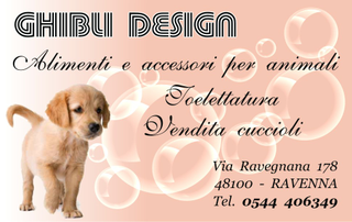 Ghibli Design - Biglietto personalizzabile,  #363 - fronte - cucciolo, cane, bolle, toelettatura, labrador, golden retriever, rosa, delicato, tessera fedeltà