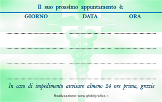 Ghibli Design - Biglietto personalizzabile,  #407 - indietro - bastone, caduceo, dentista, dentisti, medico, serpenti, verde