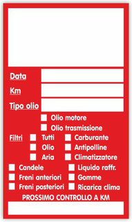 Ghibli Design - Etichetta adesiva cambio-olio da timbrare,  #4788 - cambio olio, autofficina, officina, elettrauto, carrozzeria, revisioni, collaudi, 