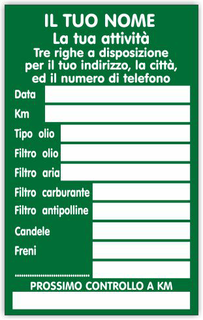 Ghibli Design - Etichette cambio-olio,  #4823 - cambio olio, etichetta, adesiva, tagliando, revisione, officina, autofficina, carrozzeria, elettrauto, gommista
