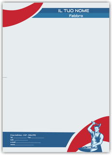 Ghibli Design - Carta da lettere formato A4,  #4842 - fabbro, azzurro, blu, rosso