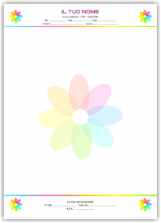 Ghibli Design - Carta da lettere formato A4,  #4843 - fiore, pastello, delicato, logo, disegno, sfumato