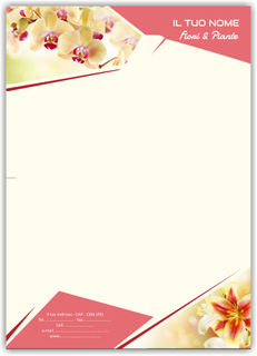 Ghibli Design - Carta da lettere formato A4,  #4844 - fiori, orchidee, rosa, beige