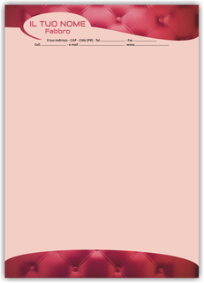 Ghibli Design - Carta da lettere formato A4,  #4855 - tappezzeria, imbottito, rosa, rosso