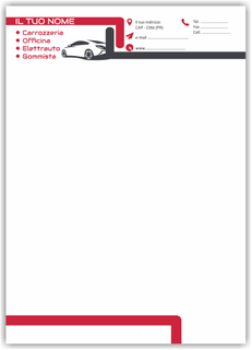 Ghibli Design - Carta da lettere formato A4,  #4869 - auto, bianca, rosso, grigio,