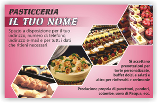 Ghibli Design - Cartolina,  #5172 - fronte - cartolina, pasticceria, brioches, pasticcini, torta, mignon, rosa