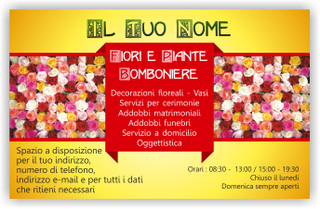 Ghibli Design - Cartolina,  #5191 - fronte - cartolina, fiori, piante, bomboniere, fiorista, colori, giallo, rosso, verde, 