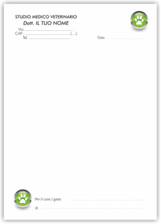 Ghibli Design - Carta da lettere formato A5,  #5318 - veterinario, ambulatorio, studio, impronta, verde