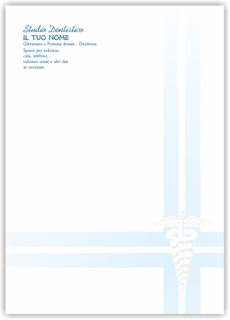 Ghibli Design - Carta da lettere formato A5,  #5323 - dentista, ambulatorio, studio, dentistico, croce, azzurro, esculapio, simbolo, serpenti
