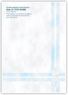 Ghibli Design - Carta da lettere formato A5,  #5326 - dentista, dentistico, ambulatorio, studio, medico, croce, serpenti, simbolo, esculapio, azzurro