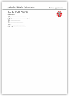 Ghibli Design - Carta da lettere formato A5,  #5328 - dentista, dentistico, ambulatorio, studio, medico, croce rossa, serpenti, simbolo, esculapio, 