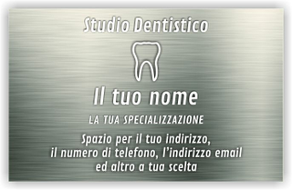 Ghibli Design - Biglietto personalizzabile,  #5548 - fronte - dentista, metallico, rigato, dentino, studio, odontoiatrico, odontoiatra, medico