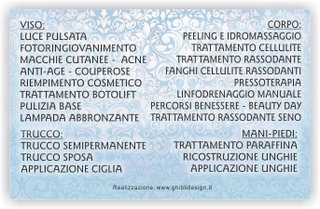 Ghibli Design - Biglietto personalizzabile,  #5664 - indietro - centro estetico, bellezza, benessere, donna, corpo, telo, azzurro