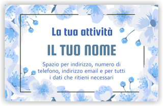 Ghibli Design - Biglietto senza immagini,  #5839 - fronte - fiori, cornice, floreale, rettangolo, azzurro