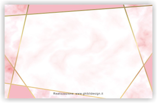 Ghibli Design - Biglietto senza immagini,  #5878 - indietro - sfumato, geometrico, cornice, rosa