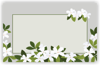 Ghibli Design - Biglietto senza immagini,  #5959 - indietro - fiori, floreale, rettangolo, cornice, verde