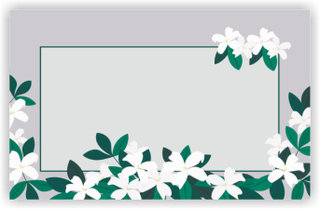 Ghibli Design - Biglietto senza immagini,  #5960 - indietro - fiori, floreale, rettangolo, cornice, verde