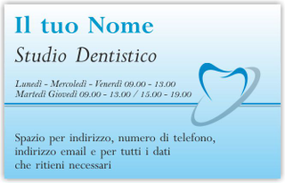 Ghibli Design - Biglietto personalizzabile,  #5983 - fronte - dentista, odontoiatra, studio dentistico, logo, dente, stilizzato, azzurro