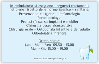 Ghibli Design - Biglietto personalizzabile,  #5986 - indietro - dentista, odontoiatra, studio dentistico, viso, donna, sorriso, denti, blu