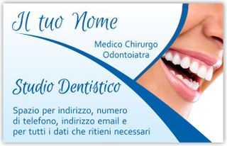 Ghibli Design - Biglietto personalizzabile,  #5986 - fronte - dentista, odontoiatra, studio dentistico, viso, donna, sorriso, denti, blu