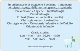 Ghibli Design - Biglietto personalizzabile,  #5988 - indietro - dentista, odontoiatra, studio dentistico, logo, dente, lente, azzurro, blu