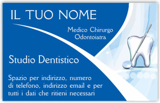 Ghibli Design - Biglietto personalizzabile,  #5988 - fronte - dentista, odontoiatra, studio dentistico, logo, dente, lente, azzurro, blu