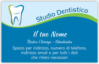 Ghibli Design - Biglietto personalizzabile,  #5990 - fronte - dentista, odontoiatra, studio dentistico, logo, dente, onda, blu, azzurro