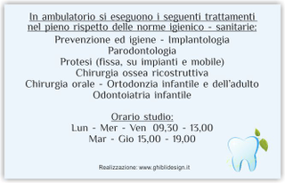 Ghibli Design - Biglietto personalizzabile,  #5991 - indietro - dentista, odontoiatra, studio dentistico, logo, dente, lente, grafica, azzurro