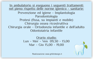 Ghibli Design - Biglietto personalizzabile,  #5992 - indietro - dentista, odontoiatra, studio dentistico, logo, denti, arcobaleno, azzurro