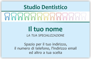 Ghibli Design - Biglietto personalizzabile,  #5992 - fronte - dentista, odontoiatra, studio dentistico, logo, denti, arcobaleno, azzurro