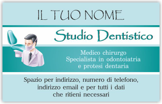 Ghibli Design - Biglietto personalizzabile,  #5994 - fronte - dentista, odontoiatra, studio dentistico, disegno, dentista, poltrona, acquamarina