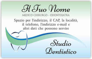 Ghibli Design - Biglietto personalizzabile,  #5997 - fronte - dentista, odontoiatra, studio dentistico, logo, dente, onda, azzurro, acquamarina