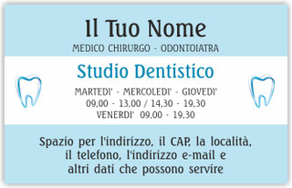 Ghibli Design - Biglietto personalizzabile,  #6000 - fronte - dentista, odontoiatra, studio dentistico, logo, dente, stilizzato, azzurro