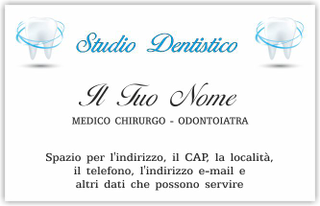 Ghibli Design - Biglietto personalizzabile,  #6002 - fronte - dentista, odontoiatra, studio dentistico, dente, logo, bianco