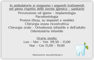 Ghibli Design - Biglietto personalizzabile,  #6003 - indietro - dentista, odontoiatra, studio dentistico, dente, logo, bianco, grigio