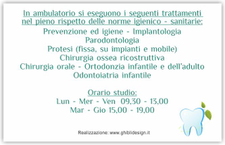 Ghibli Design - Biglietto personalizzabile,  #6006 - indietro - dentista, odontoiatra, studio dentistico, dente, logo, disegno, stilizzato, verde