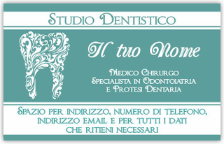 Ghibli Design - Biglietto personalizzabile,  #6006 - fronte - dentista, odontoiatra, studio dentistico, dente, logo, disegno, stilizzato, verde