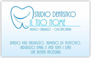 Ghibli Design - Biglietto personalizzabile,  #6008 - fronte - dentista, odontoiatra, studio dentistico, dente, logo, disegno, stilizzato, azzurro