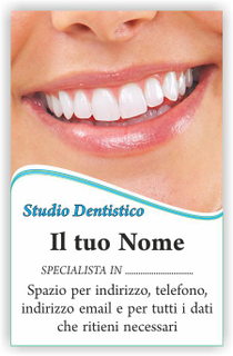 Ghibli Design - Biglietto verticale,  #6024 - fronte - dentista, odontoiatra, studio dentistico, sorriso, bocca, donna, viso