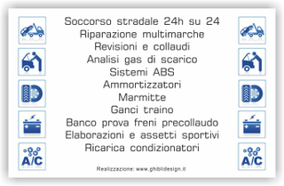 Ghibli Design - Biglietto personalizzabile,  #6041 - indietro - meccanico, officina, auto, autofficina, riparazioni, carrozzeria, elettrauto, bianca, verde