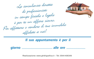 Ghibli Design - Biglietto personalizzabile,  #636 - indietro - villa, villetta, appartamento, casa, piantina, pianta, modello, modellino, agenzia immobiliare, architetto, arredamento, basic
