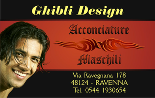 Ghibli Design - Biglietto personalizzabile,  #766 - fronte - 3063, appuntamento, barba, barbiere, hair, moro, nero, parrucchiere, parrucchieri, ragazzo, rosso, salone, stylist, uomo