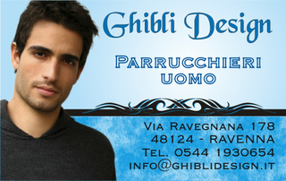 Ghibli Design - Biglietto personalizzabile,  #784 - fronte - 3182, appuntamento, azzurro, barba, barbiere, hair, moro, parrucchiere, parrucchieri, ragazzo, salone, stylist, uomo