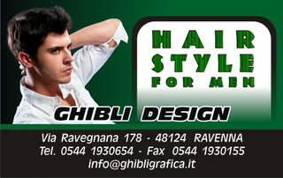Ghibli Design - Biglietto personalizzabile,  #787 - fronte - 3183, appuntamento, barba, barbiere, hair, moro, parrucchiere, parrucchieri, ragazzo, salone, stylist, uomo, verde
