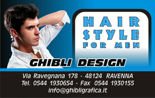 Ghibli Design - Biglietto personalizzabile,  #788 - fronte - 3183, appuntamento, azzurro, barba, barbiere, capelli, catalogo, hair, moro, parrucchiere, parrucchieri, ragazzo, salone, stylist, uomo