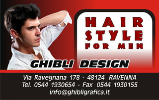 Ghibli Design - Biglietto personalizzabile,  #790 - fronte - 3183, appuntamento, barba, barbiere, hair, moro, parrucchiere, parrucchieri, ragazzo, rosso, salone, stylist, uomo