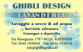 Ghibli Design - Biglietto personalizzabile,  #951 - fronte - lavanderia, lavasecco, a secco, pulito, acqua, bolle, tessera fedeltà