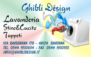 Ghibli Design - Biglietto personalizzabile,  #956 - fronte - lavanderia, lavasecco, a secco, pulito, biancheria. lavatrice