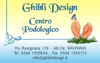 Ghibli Design - Biglietto personalizzabile,  #999 - fronte - podologia, podologo, podologico, pedicure, piedi, farfalla, fiori, giallo